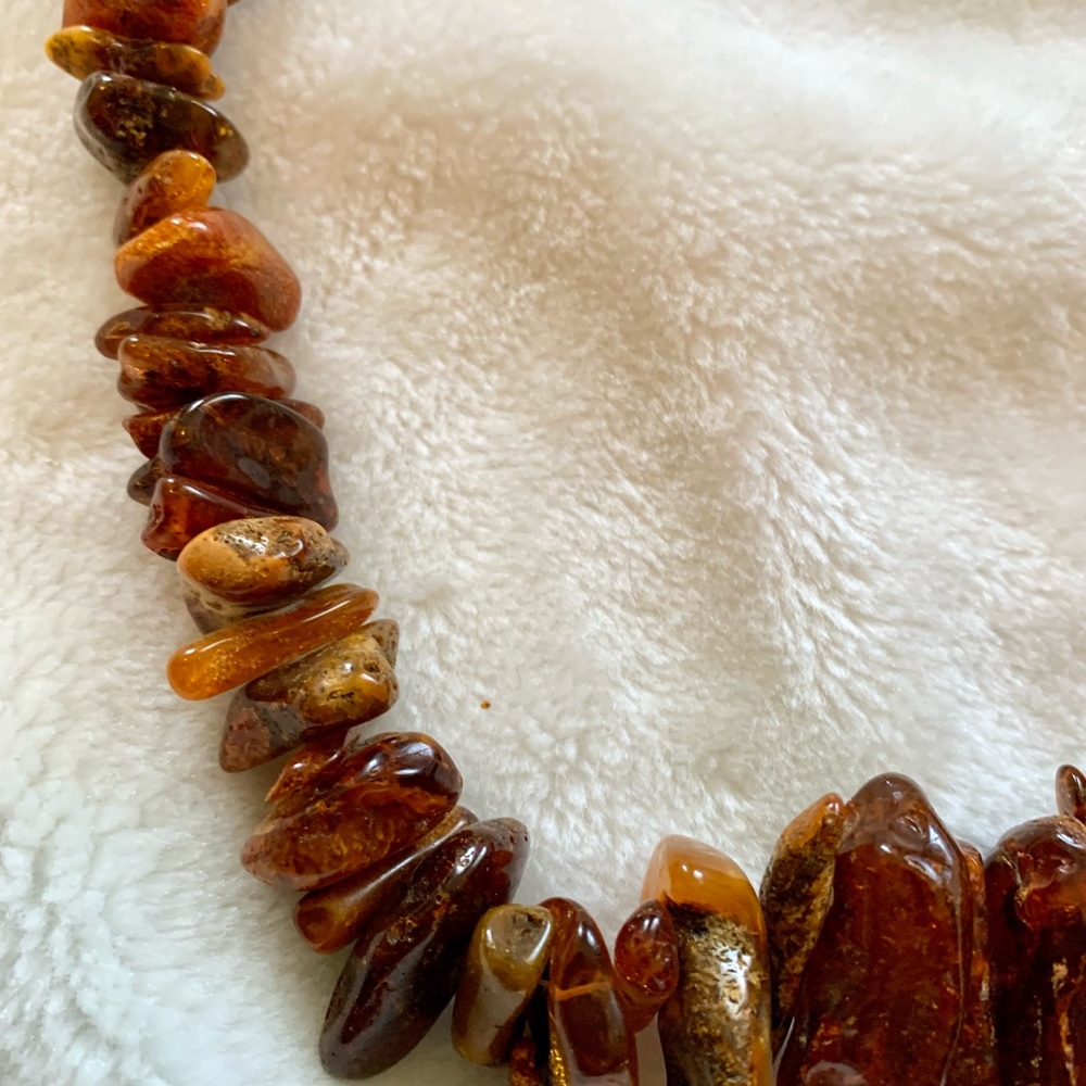 Natural Raw Chunky Baltic Amber Necklace 30" - Picture 12 of 12